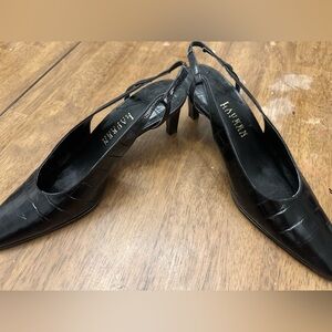 Lauren Ralph Lauren Lolah Croc-Embossed Slingback Pumps